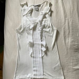 H&M Ruffle White Tank Top
